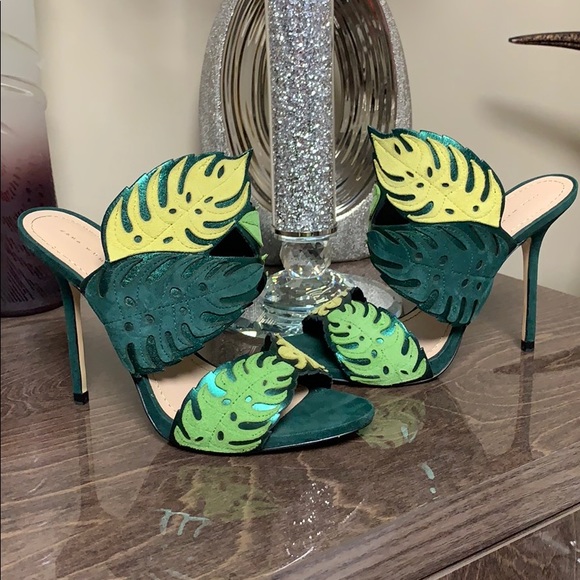 ZARA WRAP-AROUND LEATHER LEAF SANDALS - Picture 3 of 16